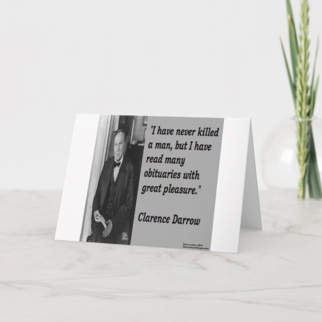 Carte Clarence Darrow & Citation Nécrologique (Devant)