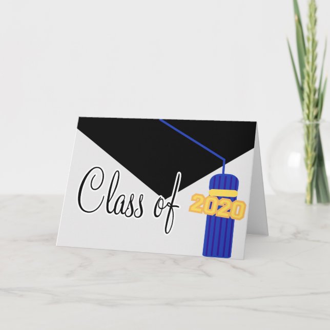 Carte Classe De 2020 Graduation Tassel Card (Bleu) (Devant)