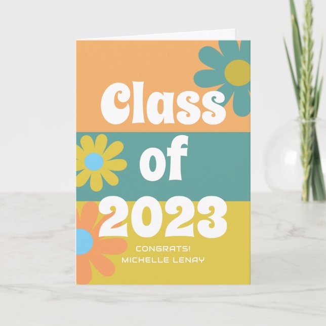 Carte Classe de 2023 Félicitations Rétro Graduation (Devant)