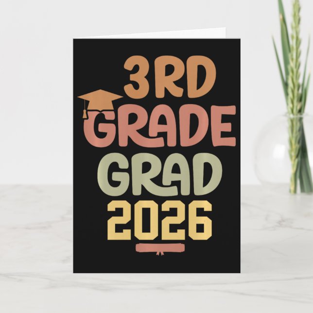 Carte Classe de 3e diplômée de 2026 diplômée Gras Confor (Devant)