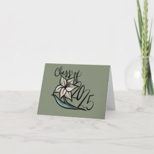 Carte Classe de Blanc Lily Vert Vintage 2025
