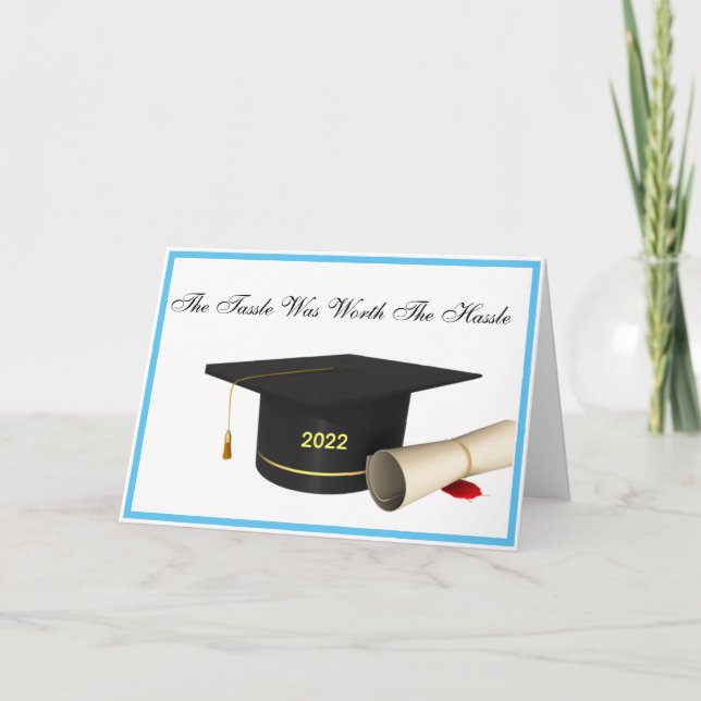Carte Classe de diplômés de 2022 Casquette et frontière  (Devant)
