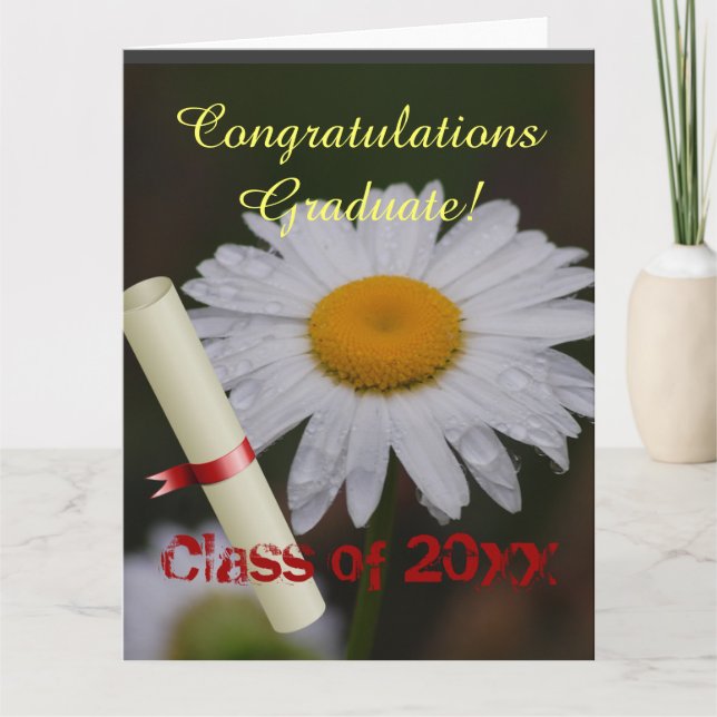 Carte Classe de finition Fancy Personnaliser Nom Floral  (Devant)