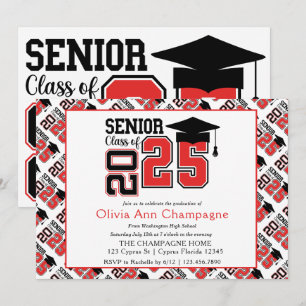 Carte Classe noire et rouge de 2025