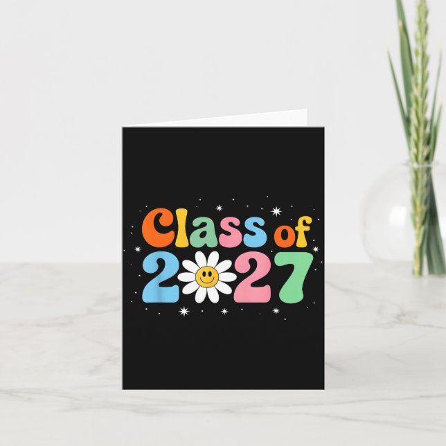 Carte Classe Rétro Groovy 2027 Seniors (Devant)