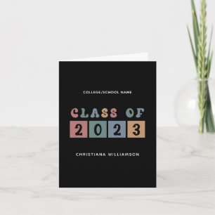 Carte Classe Retro Personnalisée de 2023 Graduation Cute
