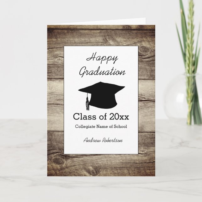 Carte Classe Rustique de 2023 Graduation (Devant)