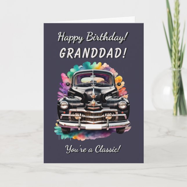 Carte Classic 1940 Car Grand-père Vous êtes Anniversaire (Devant)