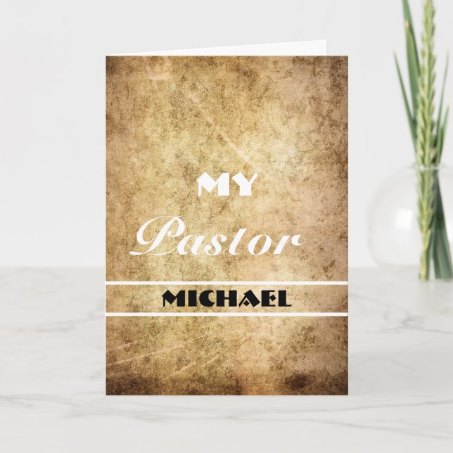 Carte Classic Aged Paper Pastor Appreciation Card (Devant)