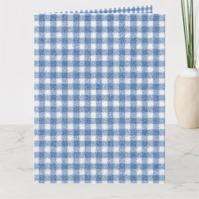 Carte Classic Blue and White Gingham Check  (Devant)