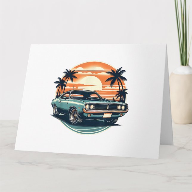 Carte Classic Muscle Car Retro Style Vintage (Devant)