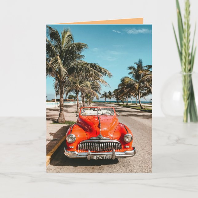 Carte CLASSIC RED CAR BIRTHDAY Greeting Card (Devant)