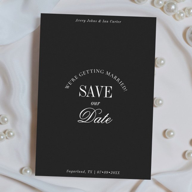 Carte Classieuse Noir et Blanc Élégante pour Sauve (Créateur téléchargé)