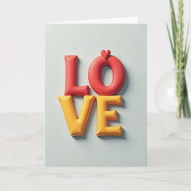 Carte Classique Ballon d'Amour (Devant)