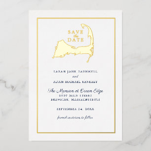 Carte classique Cape Cod Mariage Enregistrer la da