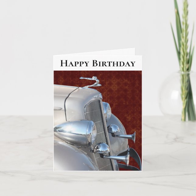 Carte classique d'anniversaire de voiture pour hom (Devant)