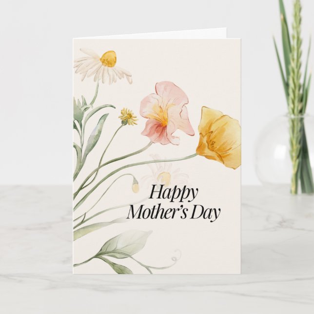 Carte classique de fleurs pour la fête des mères (Devant)