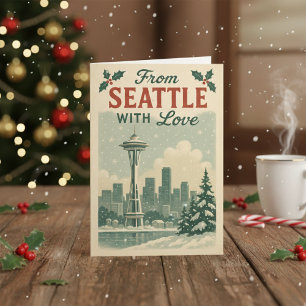 Carte classique de Noël Vintage - de Seattle