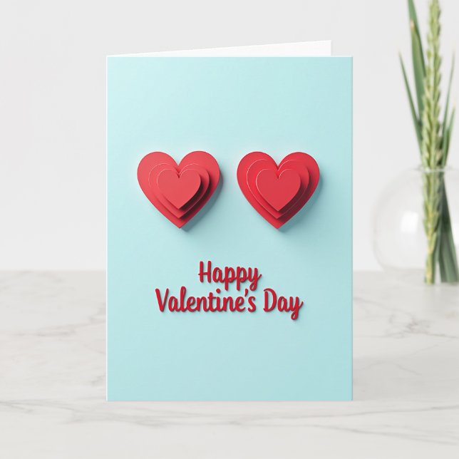 Carte Classique de Saint-Valentin à Coeurs (Devant)