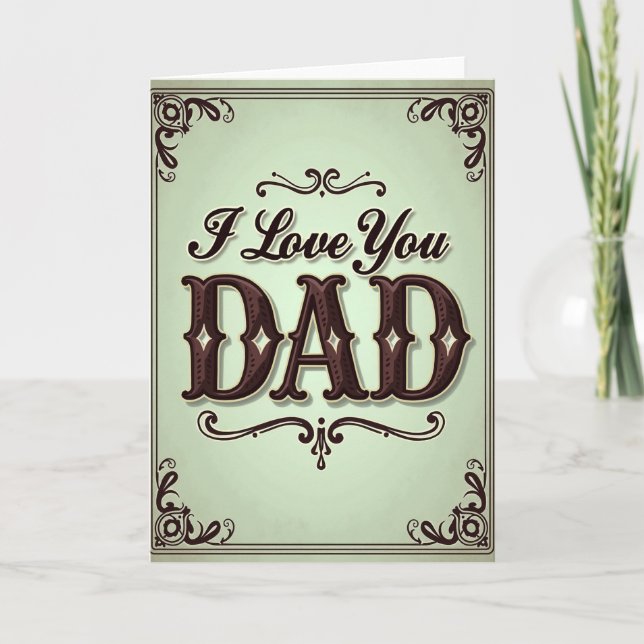 Carte classique en acajou pour papa (Devant)