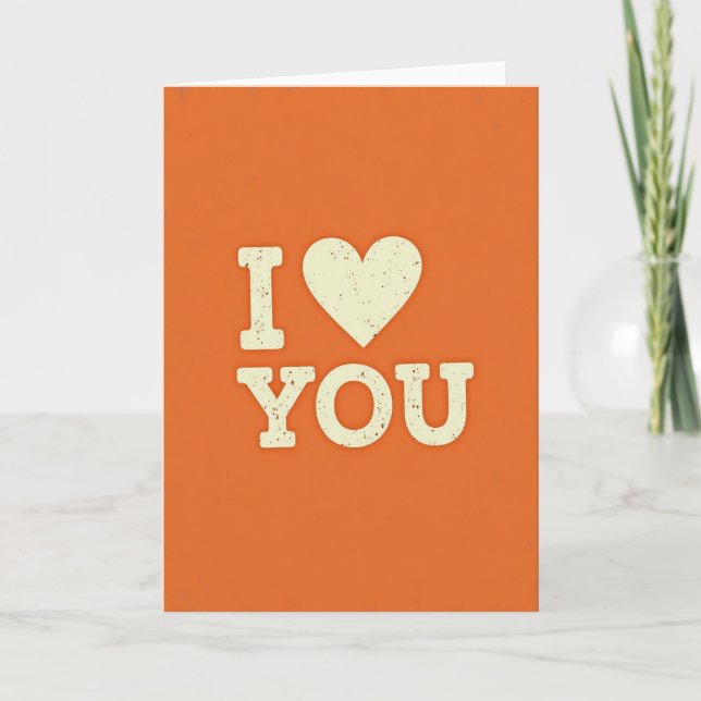 Carte classique en détresse I Love You (Devant)