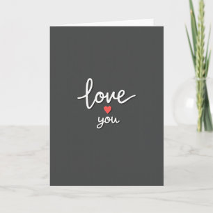 Carte classique « Je t'aime » en forme de cœur