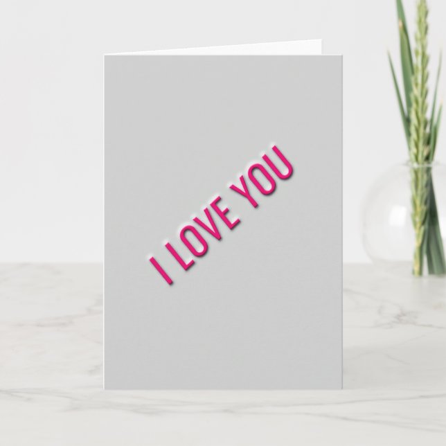 Carte classique « Je t'aime » en relief (Devant)