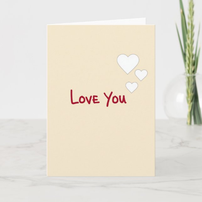 Carte Classique Love You Cœurs (Devant)