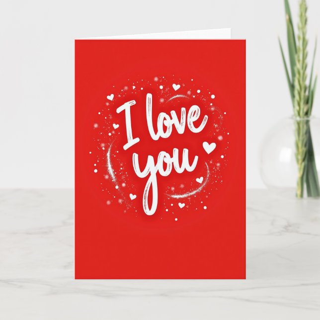Carte Classique Message Je T'Aime (Devant)