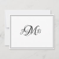 Carte classique Monogram Flourish Script Note