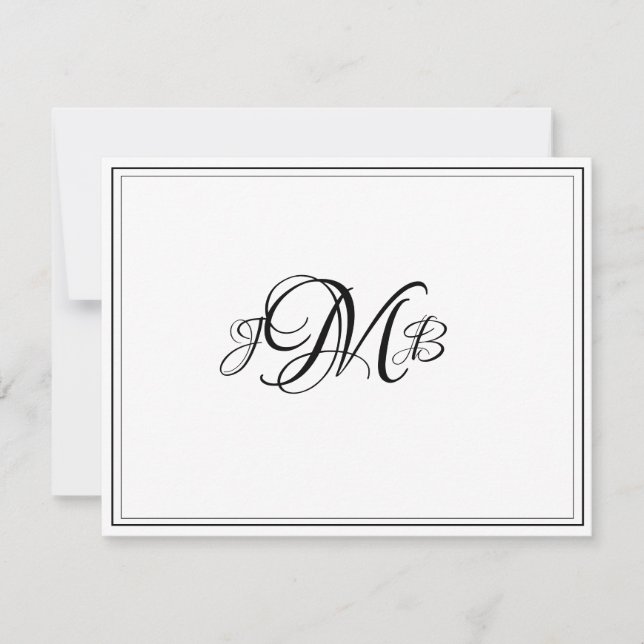 Carte classique Monogram Flourish Script Note (Devant)