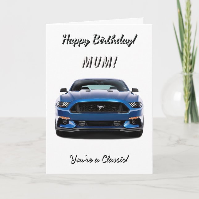 Carte Classique Mum Blue Vous êtes un Anniversaire Blanc (Devant)