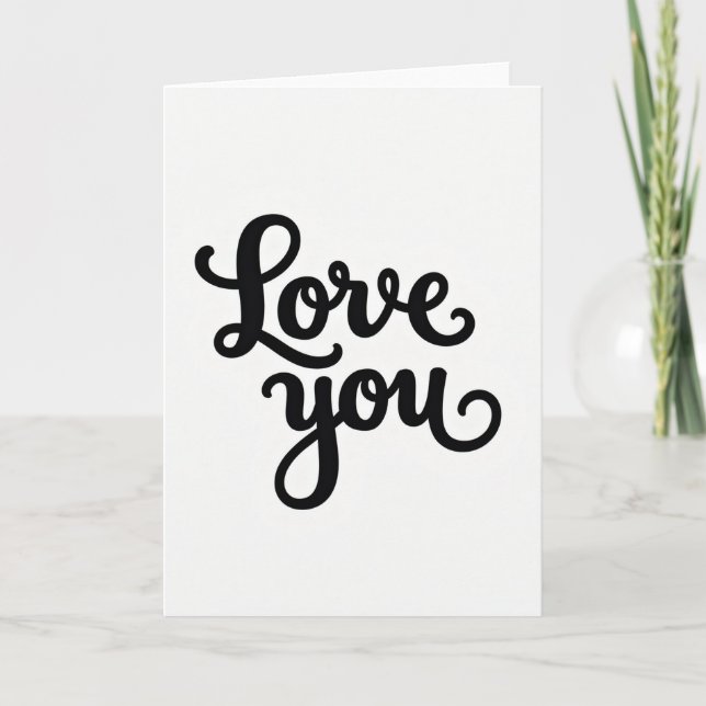 Carte classique noire « Je t'aime » (Devant)