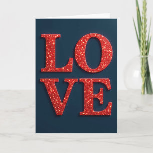 Carte Classique Pailletée d'Amour