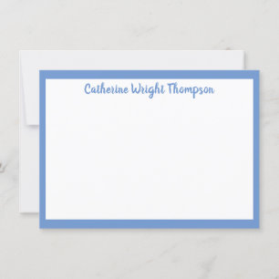 Carte classique personnalisée Bleu et Blanc Flat N