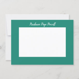 Carte classique personnalisée Turquoise et blanc à