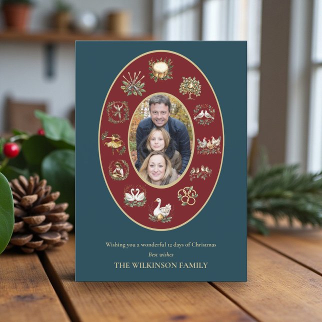 Carte classique photo 12 Jours de Noël (Créateur téléchargé)