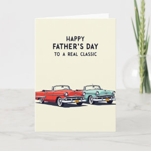 Carte classique pour la fête des pères automobiles