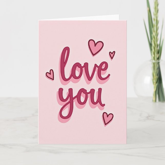 Carte Classique Romantique Je T'Aime (Devant)