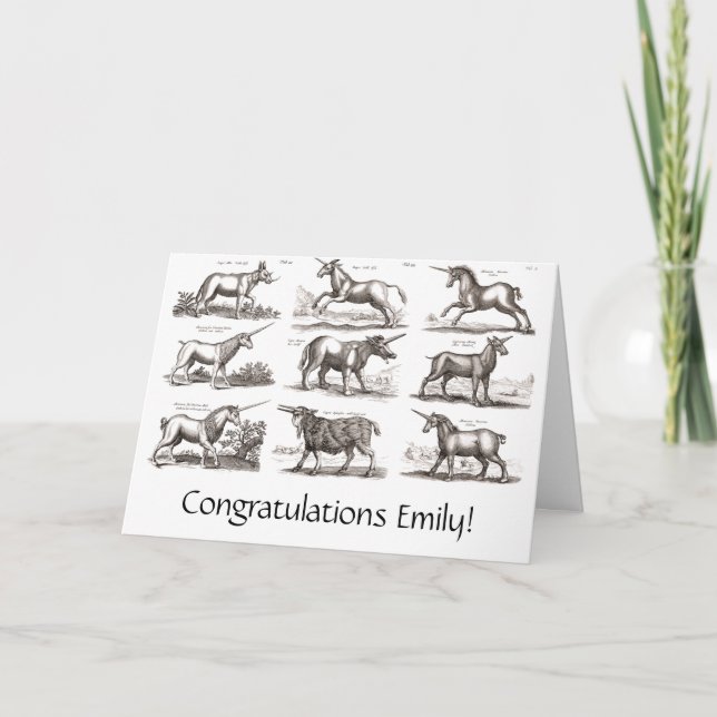 Carte Classique Unicorne Antique Mythique Magie Créature (Devant)