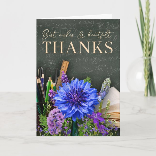 Carte Classroom Theme Floral Teacher Thank You (Devant)