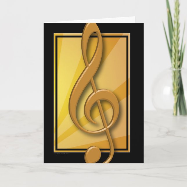 Carte Classy Black and Gold Treble (Devant)