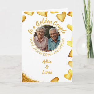 Carte Classy Gold Heart 50e anniversaire de Mariage