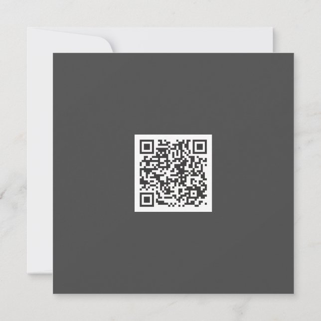 Carte Clat gris monochrome moderne Vibe Code QR (Dos)