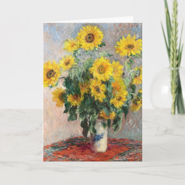 Carte Claude Monet Bouquet of Sunflowers 1881 Art (Devant)