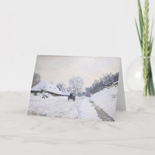 Carte Claude Monet - Chariot sur la route enneigée à Hon