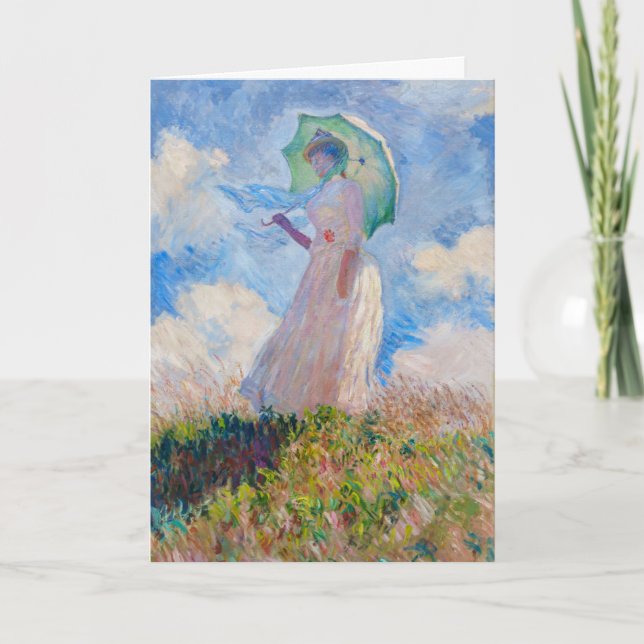 Carte Claude Monet - Femme avec Parasol face à gauche (Devant)