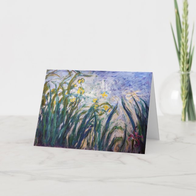 Carte Claude Monet - Iris jaunes et violets (Devant)