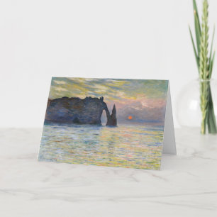 Carte Claude Monet - La Falaise, Etretat, Coucher de sol