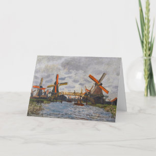 Carte Claude Monet - Moulins à vent près de Zaandam